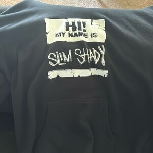 Black Eminem Slim Shady Hoodie with Jason Mask on the back. Mint condition